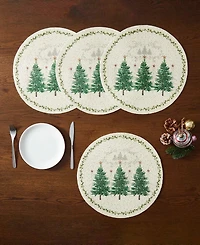 Avanti Trees Woven Braided Round Placemats, Set of 4