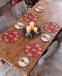 Avanti Holiday Treats Woven Braided Round Placemats, Set of 4