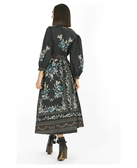 Super Natural by Secret Mission Women's Long Sleeve Knit Fit and Flare Midi Dress