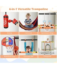 55" Kids Trampoline Gift for 3-6 Years Old Boys and Girls