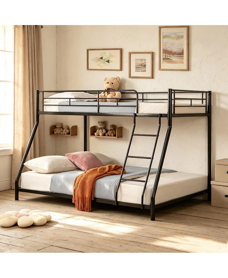Streamdale Furniture Modern Space-Saving Stacked Metal Bed Frame, Noise-Free, Easy Assembly