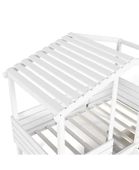 Streamdale Furniture Twin House Loft Bed with Stairs and Storage Drawers