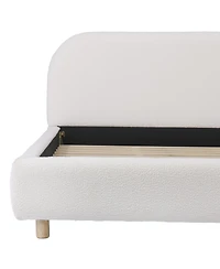 Streamdale Furniture California King Upholstered Boucle Bed with Curved Headboard