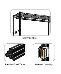 Streamdale Furniture Freestanding Garment Rack with Cover, Storage Shelf and Wheels