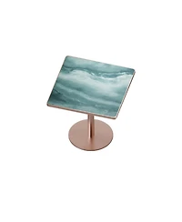 Flynama 31.5 Inch Square Tulip Dining Table, Sintered Stone Marble Top Stainless Steel Base Indoor Outdoor Table