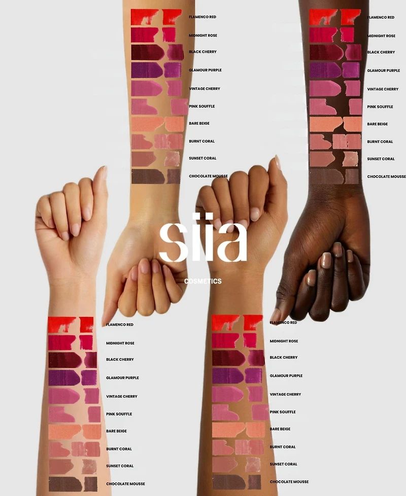 Siia Cosmetics 3 Piece Change Agent Long Lasting Matte Liquid Lipstick Trio Set
