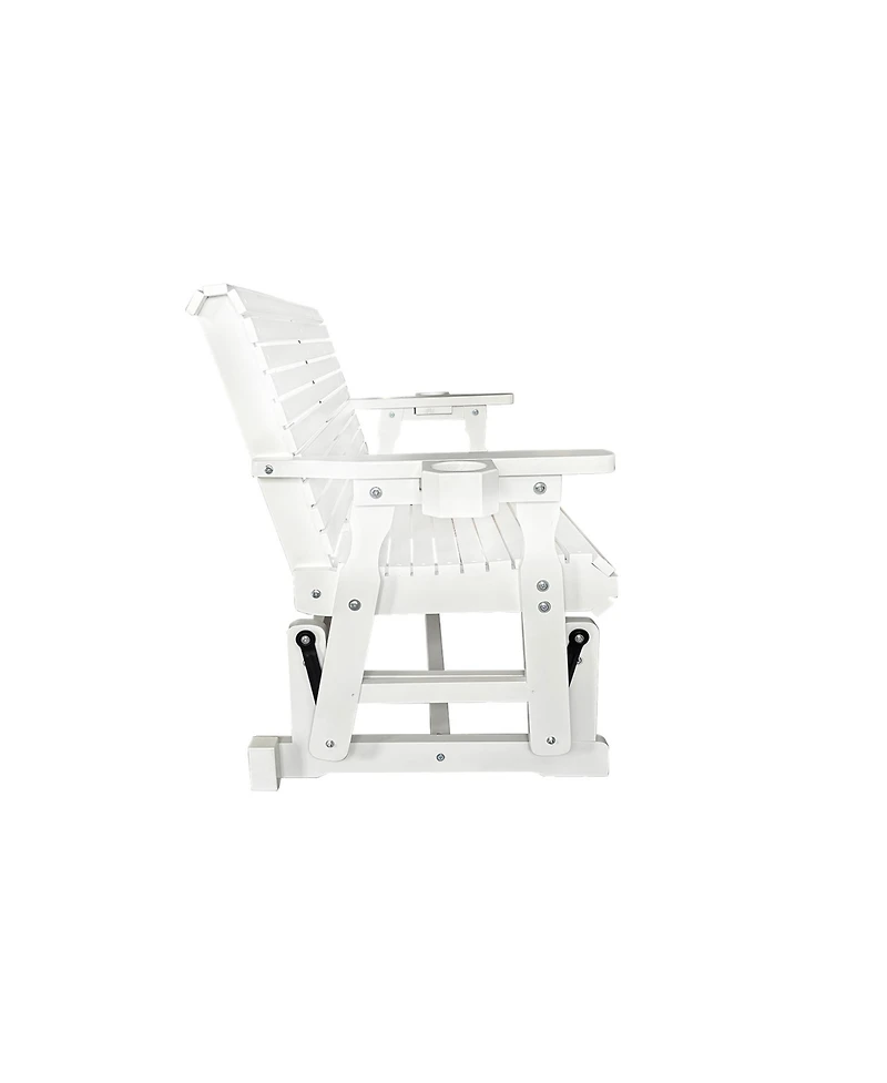 Innovaze Patio Glider with Cup Holders, High Roll Back and Deep Contoured Seat,Heavy Duty 800 Lb (2-Seater