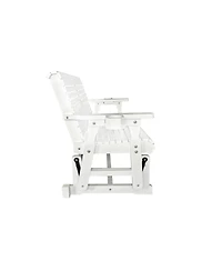 Innovaze Patio Glider with Cup Holders, High Roll Back and Deep Contoured Seat,Heavy Duty 800 Lb (2-Seater