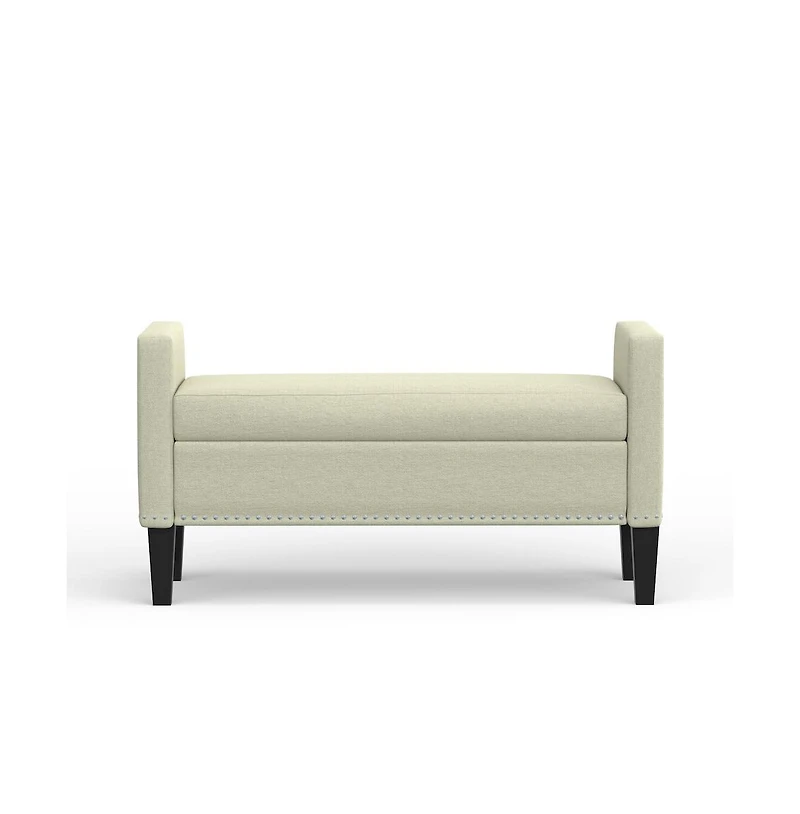 Glenwillow Home Storage Bench with Arms, Nailhead Trim