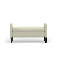 Glenwillow Home Storage Bench with Arms, Nailhead Trim