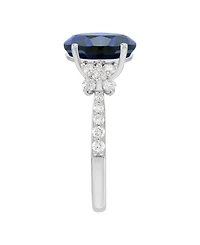 Grown With Love Lab-Grown Sapphire (3-3/8 ct. t.w.) & Lab-Grown Diamond (1/2 ct. t.w.) Ring in 14k White Gold