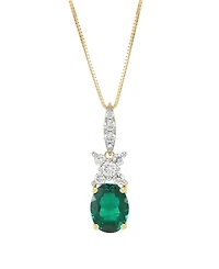 Grown With Love Lab-Grown Ruby (3-1/2 ct. t.w.) & Diamond (1/3 Pendant Necklace 14k Yellow Gold