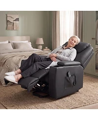 Gaomon Electric Power Lift Recliner Chair with Heat and 8-Point Massage, Pu Leather