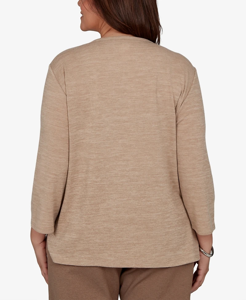 Alfred Dunner Plus Floral-Print 3/4-Sleeve T-Shirt