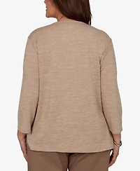 Alfred Dunner Plus Floral-Print 3/4-Sleeve T-Shirt