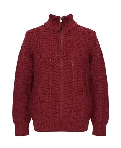 Hope & Henry Little and Big Boys' S - Xl Organic Half Zip Cable Pullover Sweater