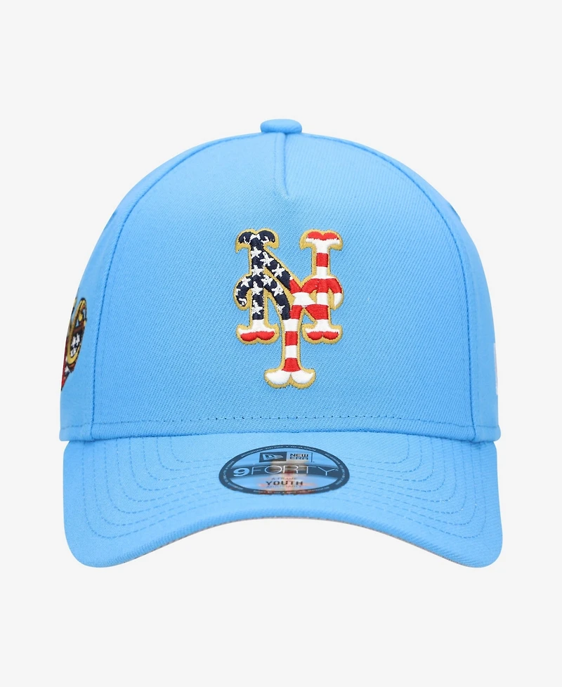 New Era Big Boys and Girls Light Blue New York Mets Celebrate America's 250th 9FORTY A-Frame Adjustable Hat