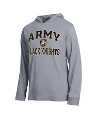Champion Men's Heather Gray Army Black Knights High Motor All-Star Long Sleeve Hooded T-Shirt