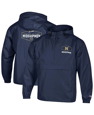 Champion Men's Navy Midshipmen Delay Packable Half-Zip Jacket