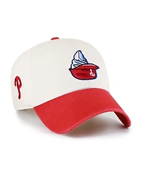 '47 Brand Men's Natural Philadelphia Phillies Single Swirl Ice Cream Helmet 2.0 Clean Up Adjustable Hat