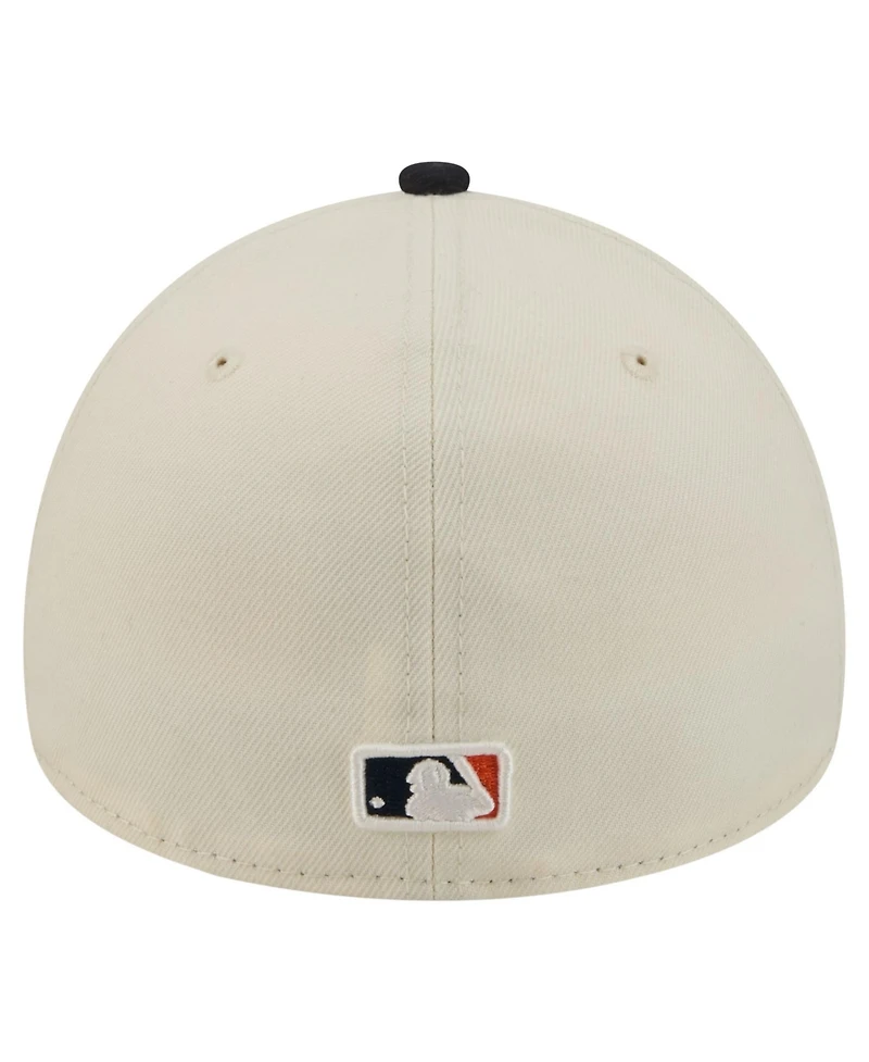 New Era Men's Cream Houston Astros Chrome A-Frame 59FORTY Fitted Hat