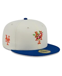 New Era Men's White/Royal York Mets Blossom 59FIFTY Fitted Hat