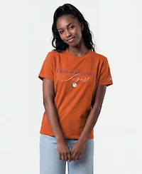 Champion Women's Clemson Tigers Crewneck Cotton-Blend T-Shirt