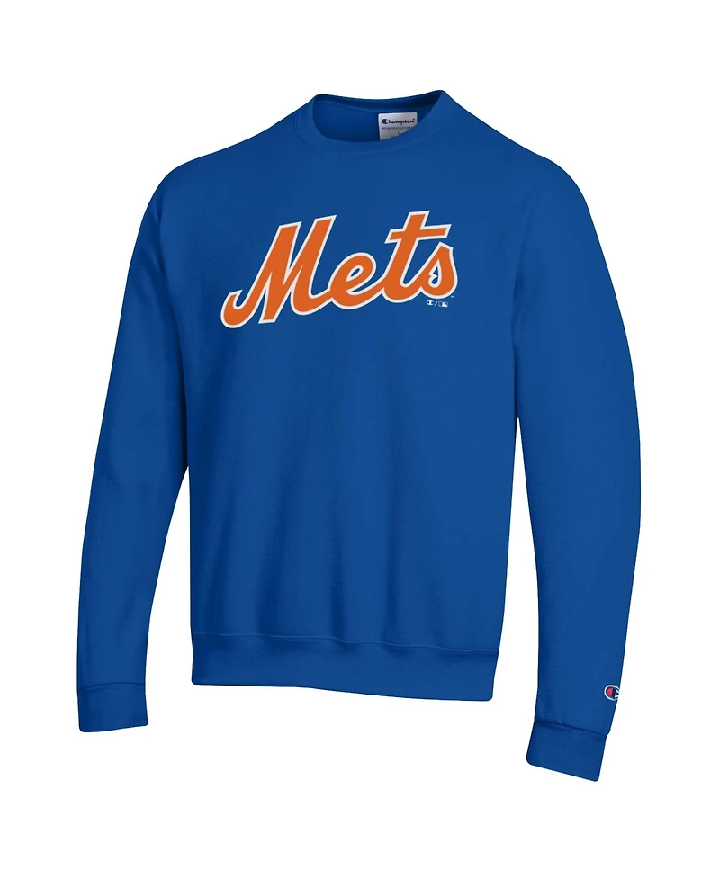 Champion Men's New York Mets Powerblend Wordmark Crewneck Sweatshirt