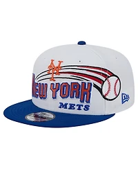 New Era Men's White New York Mets Retro Sweep 9FIFTY Snapback Hat