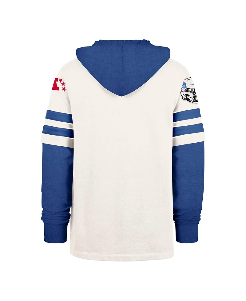 '47 Brand Men's Cream New England Patriots Split Zone Cornerback Duo Lacer Hoodie