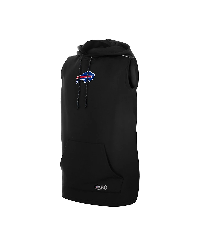 New Era Men's Black Buffalo Bills Combine Sleeveless Hoodie