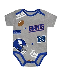Outerstuff Baby Boys and Girls 3-Piece New York Giants First Round Pick Creeper