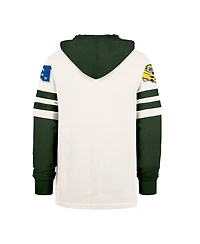 '47 Brand Men's Cream Green Bay Packers Split Zone Cornerback Duo Lacer Hoodie