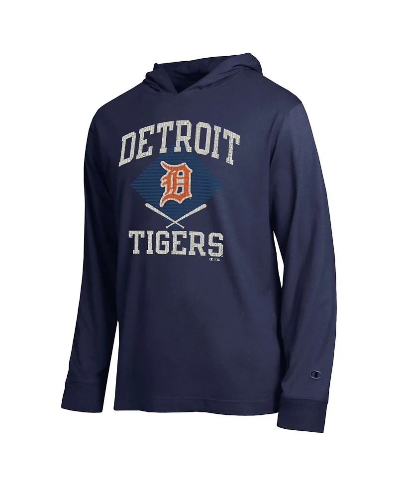 Champion Men's Detroit Tigers Hooded Long-Sleeve Relaxed Fit T-Shirt