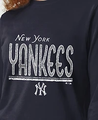 Champion Women's New York Yankees Screen-Print Graphics Long-Sleeve T-Shirt