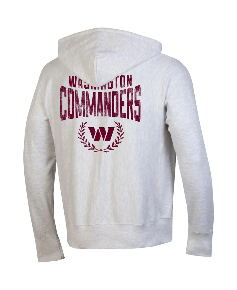 Champion Men's Heather Gray Washington Commanders Reverse Weave Full-Zip Hoodie