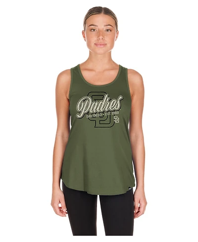 New Era Women's San Diego Padres 2026 Armed Forces Day Distressed Screen Print Graphics Tank Top