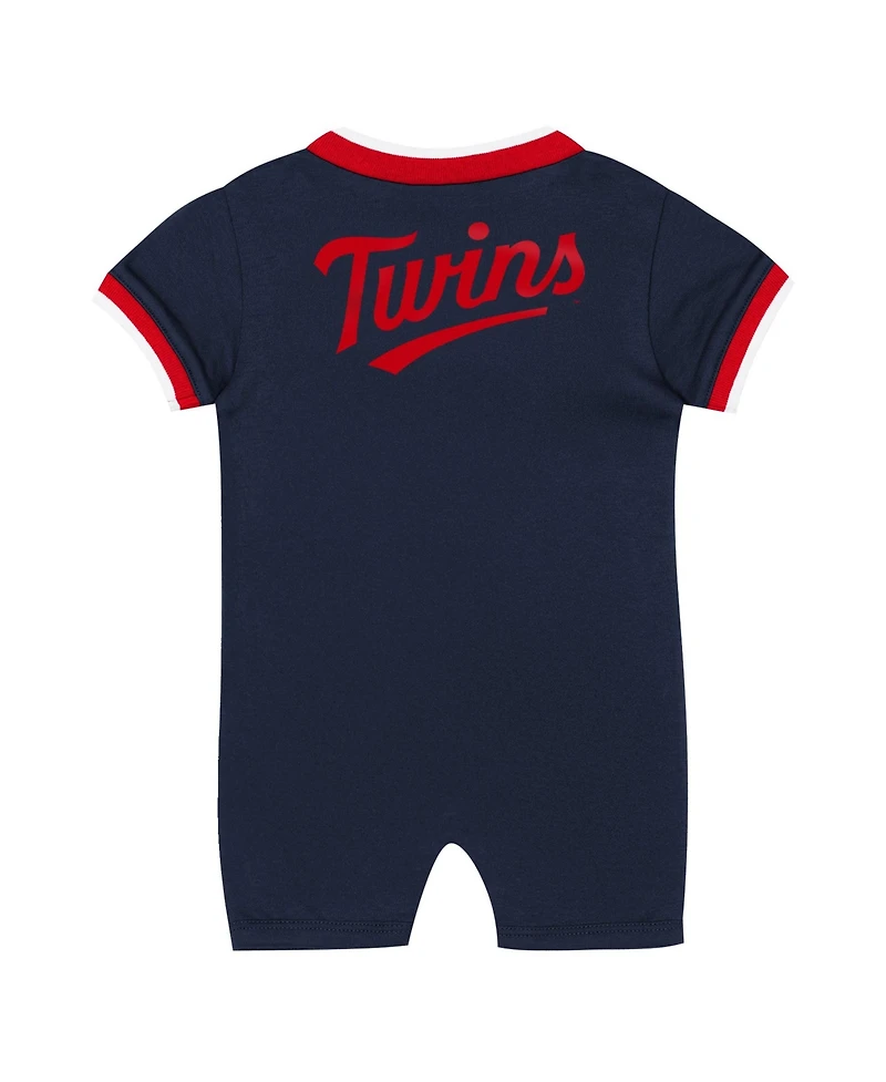 Outerstuff Baby Boys and Girls Navy Minnesota Twins Pinch Coverall Shorts