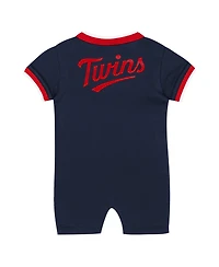 Outerstuff Baby Boys and Girls Navy Minnesota Twins Pinch Coverall Shorts