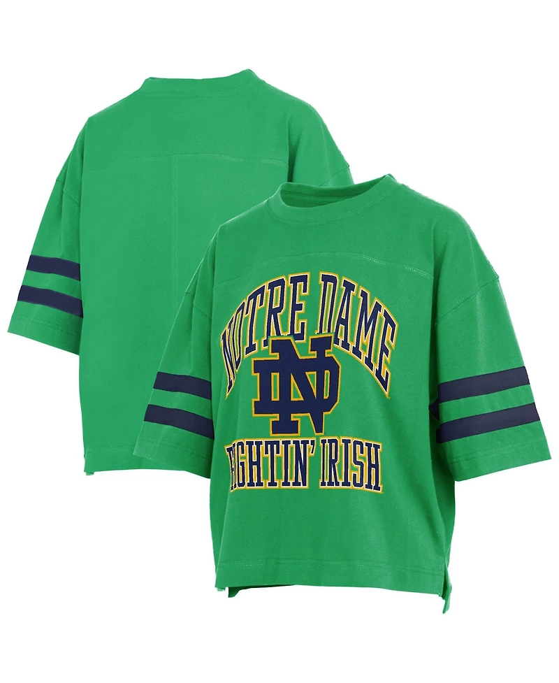 Pressbox Women's Notre Dame Fighting Irish Wayne Tyler Oversized Cropped Graphic T-Shirt