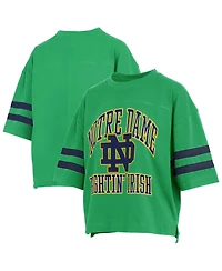 Pressbox Women's Notre Dame Fighting Irish Wayne Tyler Oversized Cropped Graphic T-Shirt