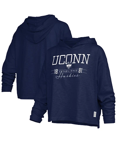 Pressbox Women's UConn Huskies Castillo Slub Long-Sleeve Hooded T-Shirt