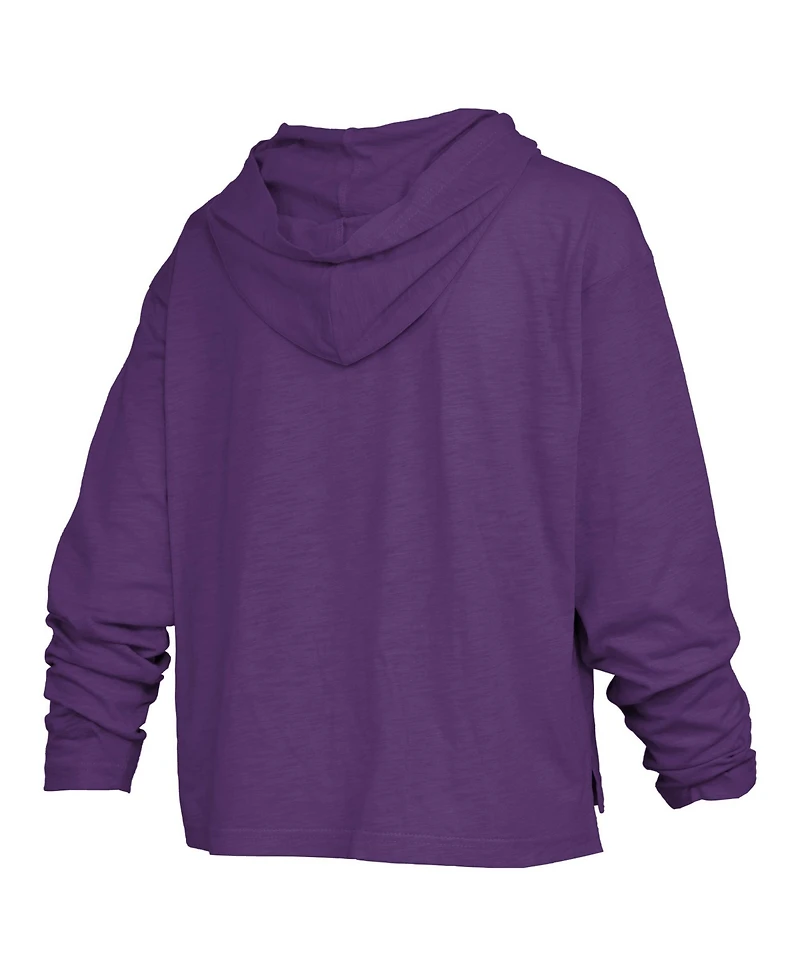 Pressbox Women's Lsu Tigers Castillo Hooded Slub Long-Sleeve T-Shirt