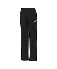 Antigua Women's Black Washington Commanders Brushed Carbon Victory Sweatpants