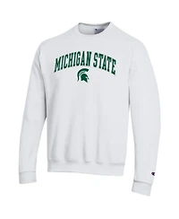 Champion Men's White Michigan State Spartans Arch Over Logo Pullover Sweatshirt