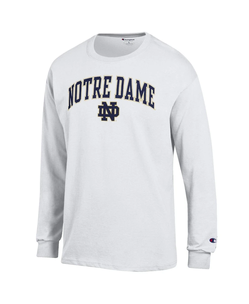 Champion Men's White Notre Dame Fighting Irish Arch Over Logo Long Sleeve T-Shirt