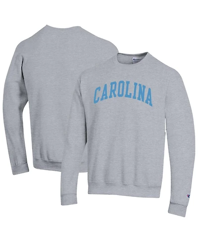 Champion Men's Heather Gray North Carolina Tar Heels Basic Arch Fleece Pullover Sweatshirt
