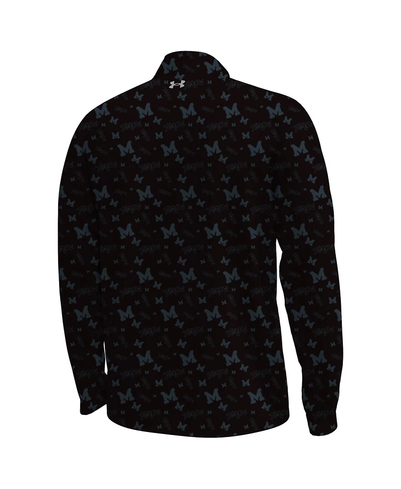Under Armour Men's Black Maryland Terrapins Gameday Armourfuse Half-Zip Sweatshirt
