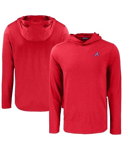 Cutter & Buck Men's Atlanta Braves Coastline Epic Comfort Eco Hoodie Long Sleeve T-Shirt