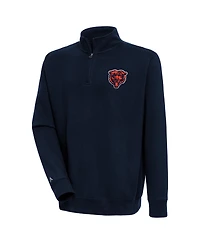 Antigua Men's Navy Chicago Bears Victory Quarter-Zip Pullover Sweatshirt